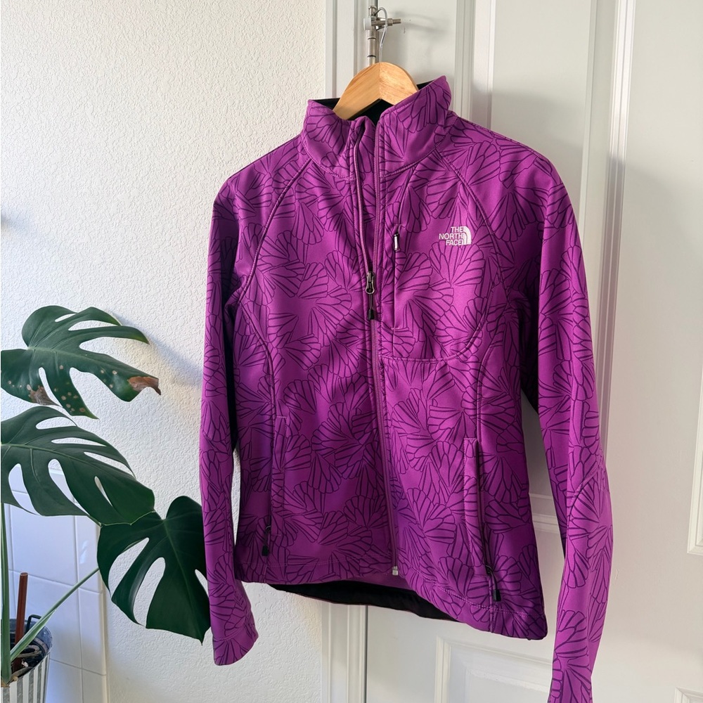 The North Face Women's Purple Leaf-Pattern Ski Jacket